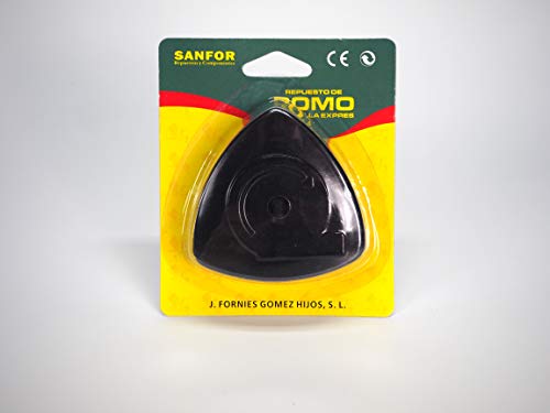 Sanfor Pomo olla adaptable a magefesa tradicional con tornillo  | Negro | Blister pomo Triangular Convencional para ollas de presion | 8 x 8 x 2,5 cm