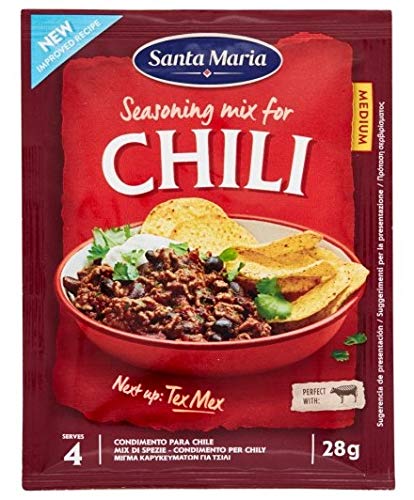 Santa Maria 4 Sobres para Condimento de Mezcla de especias para chile (16 porciones) + 4 Sobres para Especias mezcladas para Relleno de Tortilla y Fajita (16 porciones) - Total 8 Sobres (224 gramos)