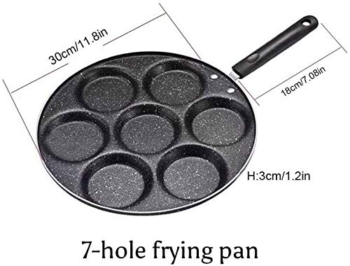 Sartén antiadherente para panqueques de huevo, sartén de tortilla espesa, sartén para asar filetes de cuatro agujeros, que cocina la máquina de desayuno de huevo y jamón.