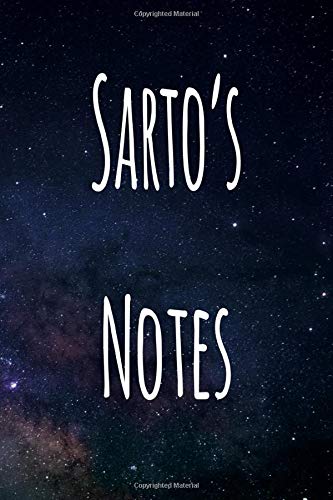 Sarto's Notes: Personalised Name Notebook - 6x9 119 page custom notebook- unique specialist personalised gift!