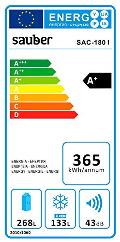 Sauber - Frigorífico Americano side by side combi SAC180 Tecnología NOFROST - Eficiencia energética: A+ - Acero inoxidable