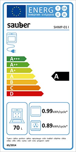 Sauber - Horno Pirolítico Multifunción SHMP01I - Eficiencia Energética: A - Acero inoxidable