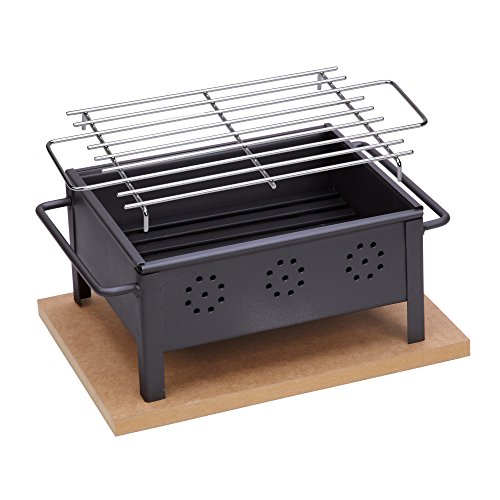 Sauvic 02905 Barbacoa SOBREMESA 25X20 con Parrilla Inoxidable 18/8, Negro, 34.50x22.00x13.50 cm