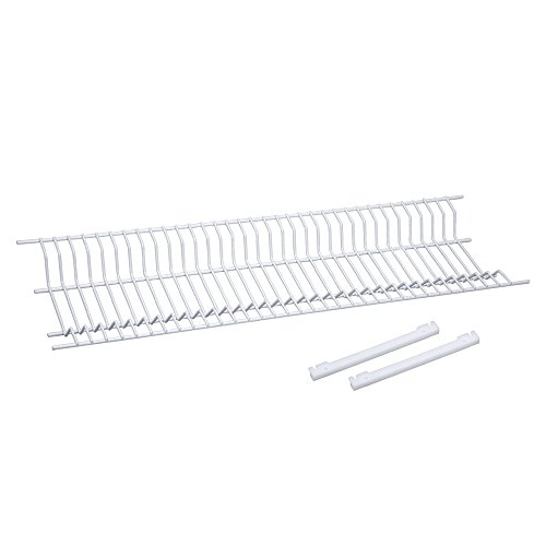 Sauvic 92200 - Escurreplatos Armario plastificado 85 cm, con 2 regletas, color blanco, 85 x 25 x 5 cm