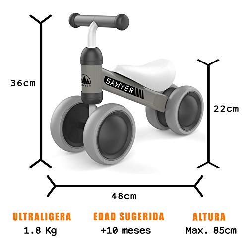 Sawyer - Correpasillos / Bicicleta Sin Pedales - Niños 10 a 24 Meses / Bebes 1 Año (Verde)