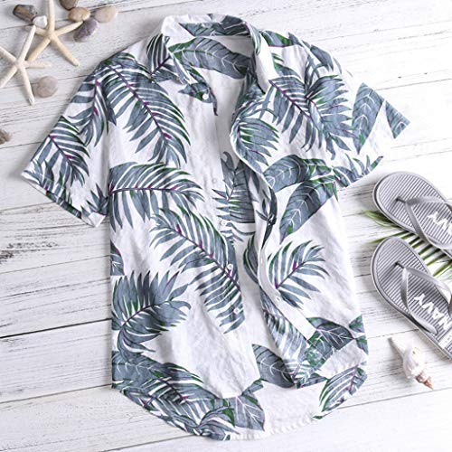 Sayla Camiseta para Hombre Manga Corta Verano Polo Camisas Casual Hawaiana Señores BotóN De Cuello De Cierre Playa impresión De Hawaii