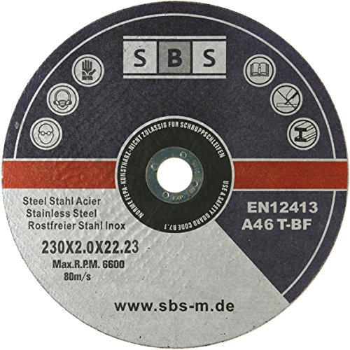 SBS 25 piezas de discos de corte inoxidables, 230 x 2,0 mm, discos de corte de metal