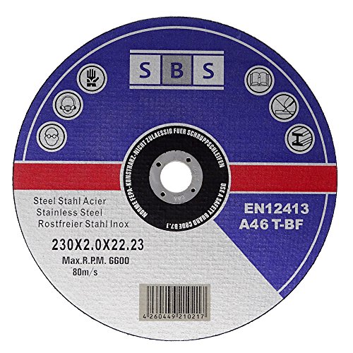 SBS 25 piezas de discos de corte inoxidables, 230 x 2,0 mm, discos de corte de metal