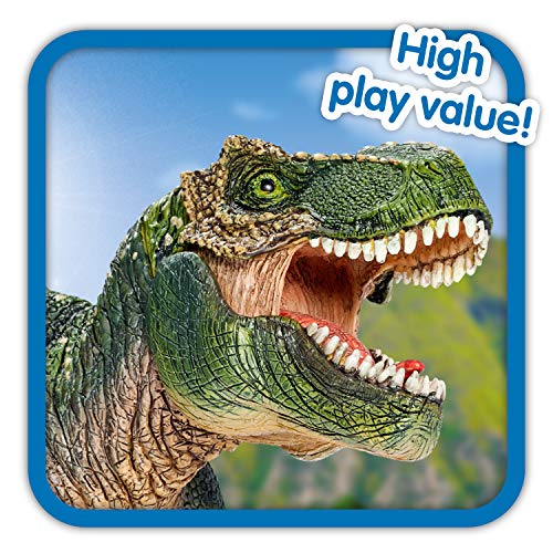 Schleich- Figura dinosaurio Tiranoraurio Rex, Mandíbula inferior articulada, Color Verde, 14 cm (Imaginarium)