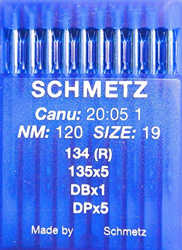 SCHMETZ - 10 agujas para máquina de coser (sistema 134 (R), industrial, St. 120)