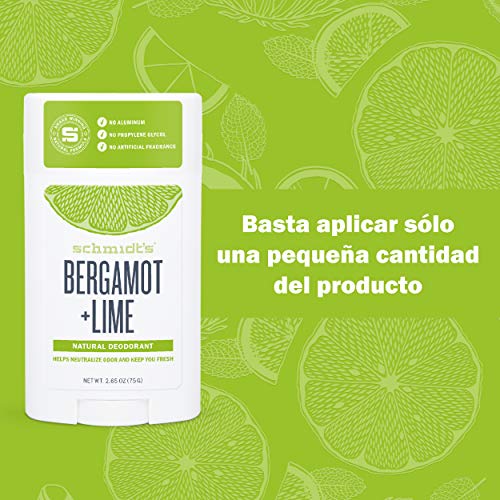 Schmidt's - Desodorante Natural en Barra Bergamota y Lima Vegano - 75 g