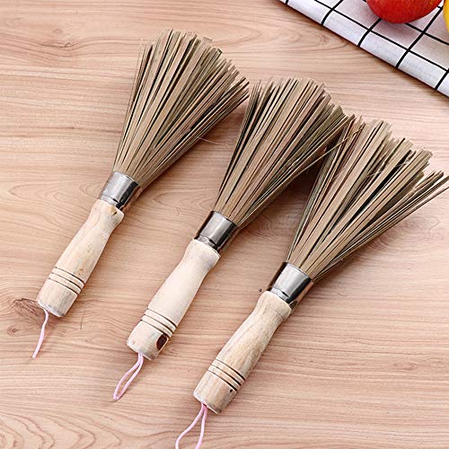 Schneespitze 2Pcs Wok Clean Brush,Utensilios de Limpieza Cocina Brochas con Mango para Cocinas Caseras, Restaurantes, Herramientas De Limpieza