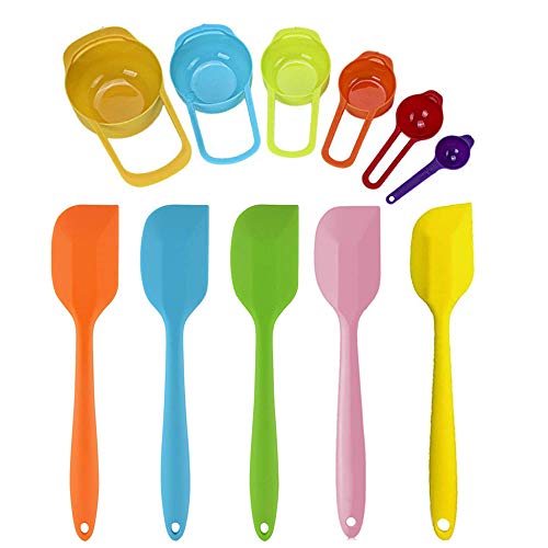 Schneespitze 6Pcs Cocina raspador de la Torta,Utensilios de Cocina de Silicona,Cucharas Medidoras,Hornear Espátula de Silicona Cuchara,Cocina Herramientas