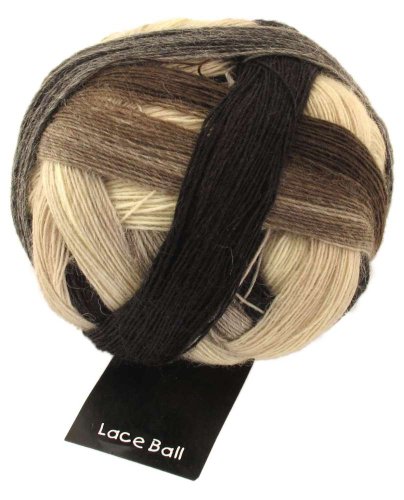 Schoppel-Wolle Lace Ball 1993 - Ovillo de Lana (100 g), Color marrón y Beige