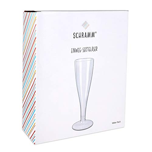 Schramm® 100 piezas de copas de champán desechables copa de champán copa de champán flautas de champán copas de champán desechables copa de champán 100ml de plástico