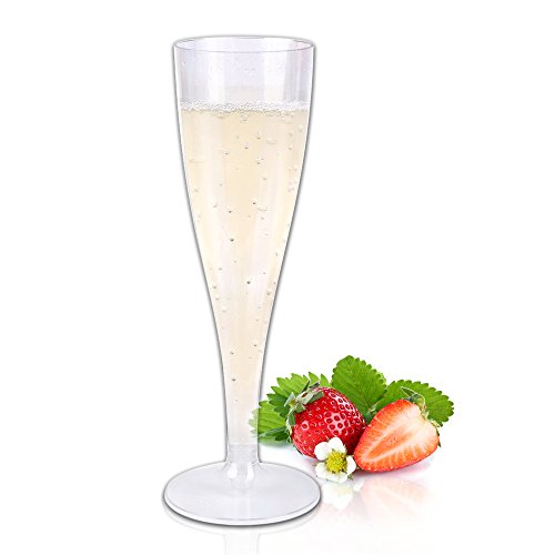 Schramm® 100 piezas de copas de champán desechables copa de champán copa de champán flautas de champán copas de champán desechables copa de champán 100ml de plástico