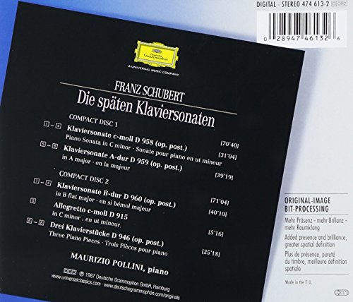 Schubert: The Late Piano Sonatas D 958, 959 & 960; 3 Piano Pieces D 946; Allegretto D 915