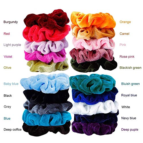 Scrunchies Terciopelo, 20 Piezas Velvet Elástico Hair Scrunchies, El Cabello Ponytail Titular Para Mujeres Niñas Accesorios