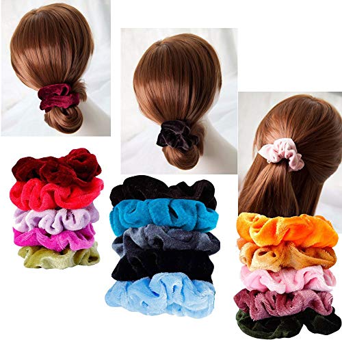 Scrunchies Terciopelo, 20 Piezas Velvet Elástico Hair Scrunchies, El Cabello Ponytail Titular Para Mujeres Niñas Accesorios