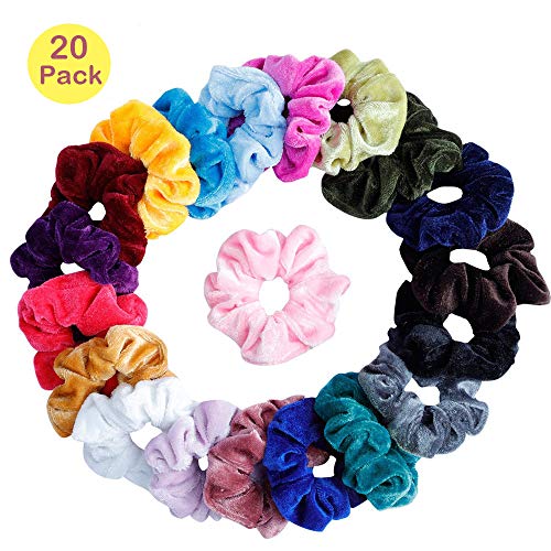 Scrunchies Terciopelo, 20 Piezas Velvet Elástico Hair Scrunchies, El Cabello Ponytail Titular Para Mujeres Niñas Accesorios