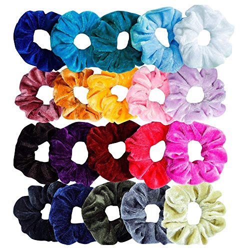 Scrunchies Terciopelo, 20 Piezas Velvet Elástico Hair Scrunchies, El Cabello Ponytail Titular Para Mujeres Niñas Accesorios