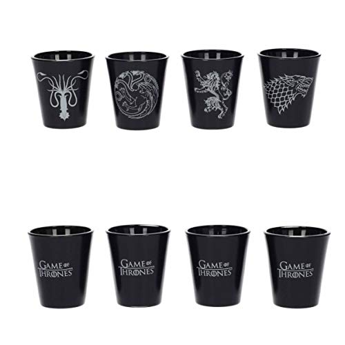 SD Toys SDTHBO21962 Set 4 Vasos Chupito Negros Emblemas Clasicos Game Of Thrones