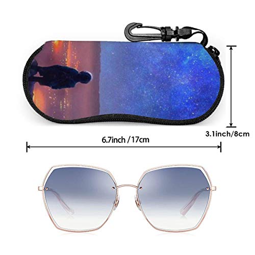 SDFGJ Estuche para gafas suave con mosquetón, Estuche portátil para gafas de sol Night Sky