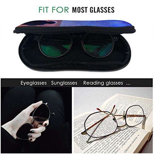 SDFGJ Estuche para gafas suave con mosquetón, Estuche portátil para gafas de sol Night Sky