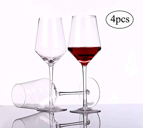 SDFSX - Copas de vino tinto de cristal sin plomo, 21 onzas, cuenco grande, copas de tallo largo para degustación de vino, cumpleaños, aniversario o regalos de boda, juego de 4 paquetes de 2 unidades