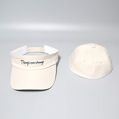 sdssup Gorra de béisbol Mujer Verano Desmontable Tapa Superior vacía de Doble Uso Casquillo Salvaje Ocasional al Aire Libre Visera Hembra lechoso Blanco Ajustable