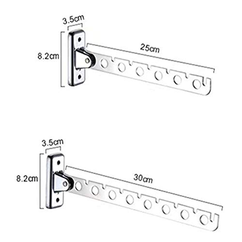 SDYDAY 6/8 agujeros de pared barra de ropa, perchero de acero inoxidable percha soporte plegable para ropa seca estante de lavandería armario organizador, As Picture Show, 8 holes