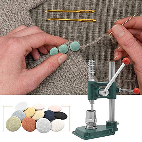 SEAAN Maquina Hacer Chapas Adjustable Máquina De Micro Botones con Juego de Bricolaje Maquina para Hacer Chapas con 3 Moldes (Diámetros 18, 25, 30 mm) y Botones de 300 Piezas