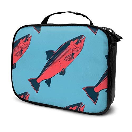 Seafood - Estuche organizador portátil para maquillaje de viaje, color rosa salmón