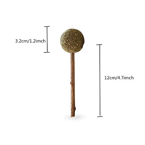 SEALEN 3 PCS Cat Mint Ball Stick Catnip Candy Juguetes para Gatos, Cat Dental Chews Catnip Lollipop, 100% Natural Cat Treats Cat Entertainment Juguetes para Dientes Limpieza con Mal Aliento