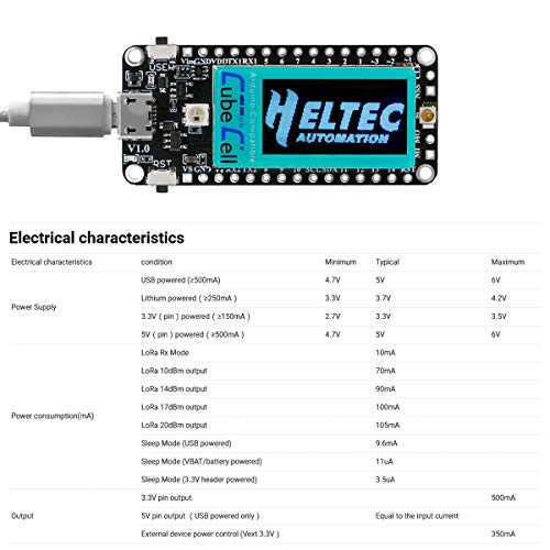 Seamuing Lora Module SX1262 LoRaWAN 868 915 mHz IoT placa de desarrollo CP2102 MCU 128KB Flash Ultra Bajo consumo de energía solar diseño alimentado con antena para Arduino y Escena Inteligente