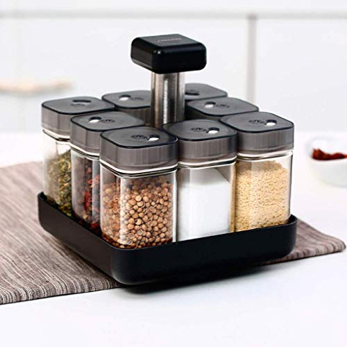 Seasoning box Caja De Condimentos Juego De Tanques De Condimentos Condimento Spin Glass Multiuso Robusto Durable Adecuado para Especias Sal Azúcar Cocina del Hogar