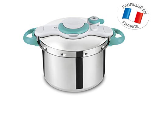 SEB P4620616 ClipsoMinut' Easy - Olla a presión, Inoxidable, para Todos los Fuegos (Incluido inducción) + Libre 100 Recetas, Azul, 4,5 L, Acero Inoxidable, Azul, 26.8 x 39 x 29.5 cm