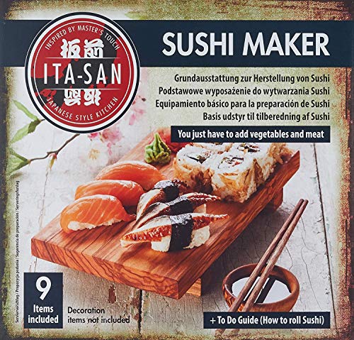 Seba Garden ITASAN - Juego completo de sushi de 9 piezas, ideal para probar o como regalo - Guía para hacer varios idiomas