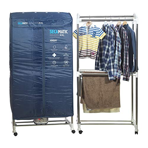 Secadora de Ropa Portátil Secamatic Máxima XXL, Secadora por Ventilación, 1200W, Capacidad 30 Kg, Temporizador 180 min, Silencioso, Multifunción: Secadora, Armario, Tendedero de XSQUO useful Tech