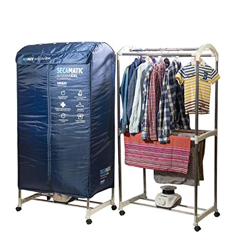 Secadora de Ropa Portátil Secamatic Máxima XXL, Secadora por Ventilación, 1200W, Capacidad 30 Kg, Temporizador 180 min, Silencioso, Multifunción: Secadora, Armario, Tendedero de XSQUO useful Tech