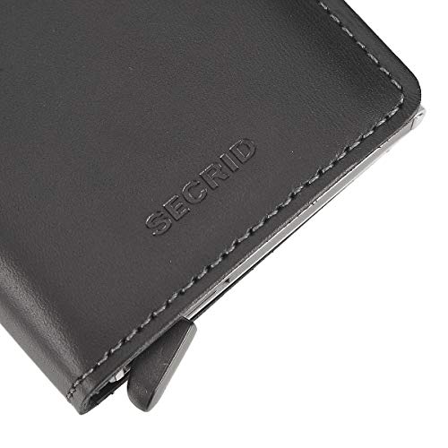 Secrid Slimwallet - Cartera de piel con tarjetero (protección de tarjetas con identificación por radiofrecuencia), color negro