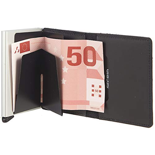 Secrid Slimwallet - Cartera de piel con tarjetero (protección de tarjetas con identificación por radiofrecuencia), color negro