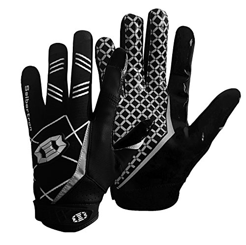 Seibertron Pro 3.0 Elite Ultra-Stick Sports Receiver Glove American Football Gloves Youth and Adult/Guantes de fútbol Americano para Juventud y Adulto Black S