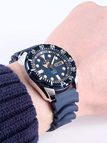 Seiko Reloj Analógico para Hombre de Automático con Correa en Caucho SRP605K2