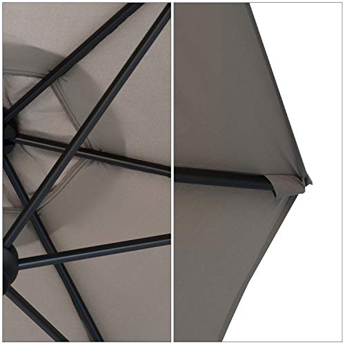 Sekey® sombrilla Parasol para terraza jardín Playa Piscina Patio diámetro 270 cm Protector Solar UV50+ marrón