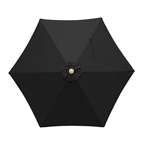 Sekey® sombrilla Parasol para terraza jardín Playa Piscina Patio diámetro 270 cm Protector Solar UV50+ Negro