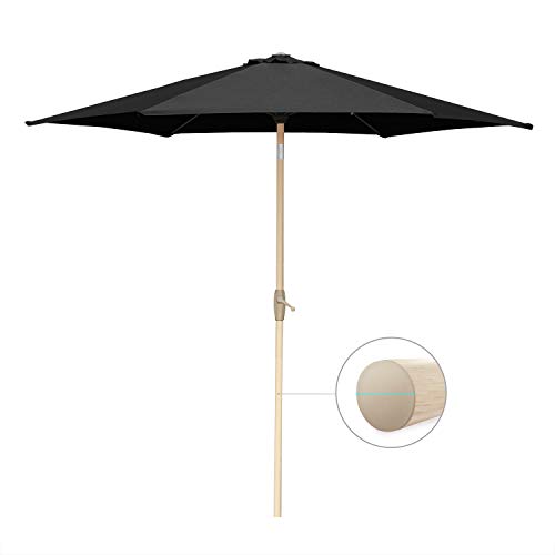 Sekey® sombrilla Parasol para terraza jardín Playa Piscina Patio diámetro 270 cm Protector Solar UV50+ Negro