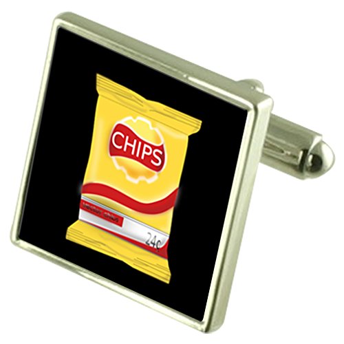 Select Gifts Paquete de Papas Fritas Snack Gemelos Plata esterlina Grabados de Verificación Opcional