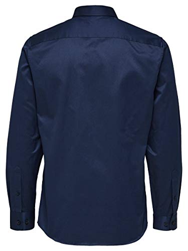 SELECTED HOMME Slhslimpen-Pelle Shirt LS B Noos Camisa, Azul (Insignia Blue Insignia Blue), Large para Hombre