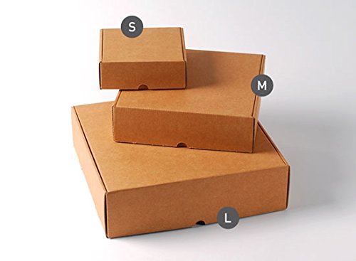 Selfpackaging Caja automontable para envíos Cuadrada Muy Resistente, en cartón microcanal Color Kraft. Pack de 50 Unidades - S